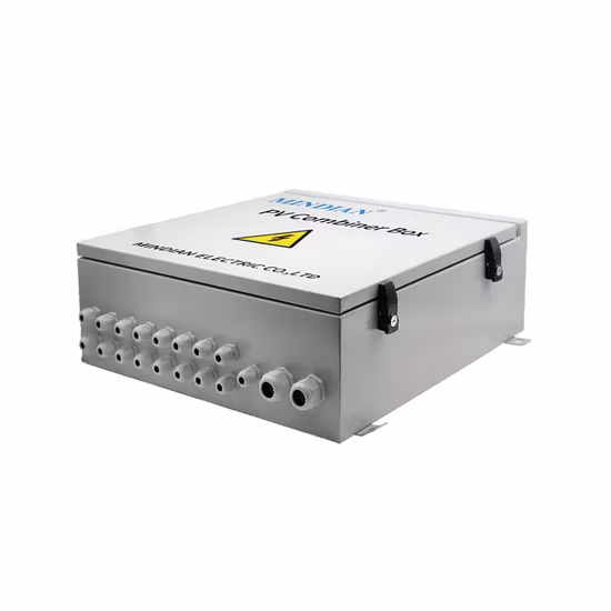 Scatola di giunzione solare CC scatola combinatrice fotovoltaica con scatole elettriche impermeabili in metallo a 16 corde IP65